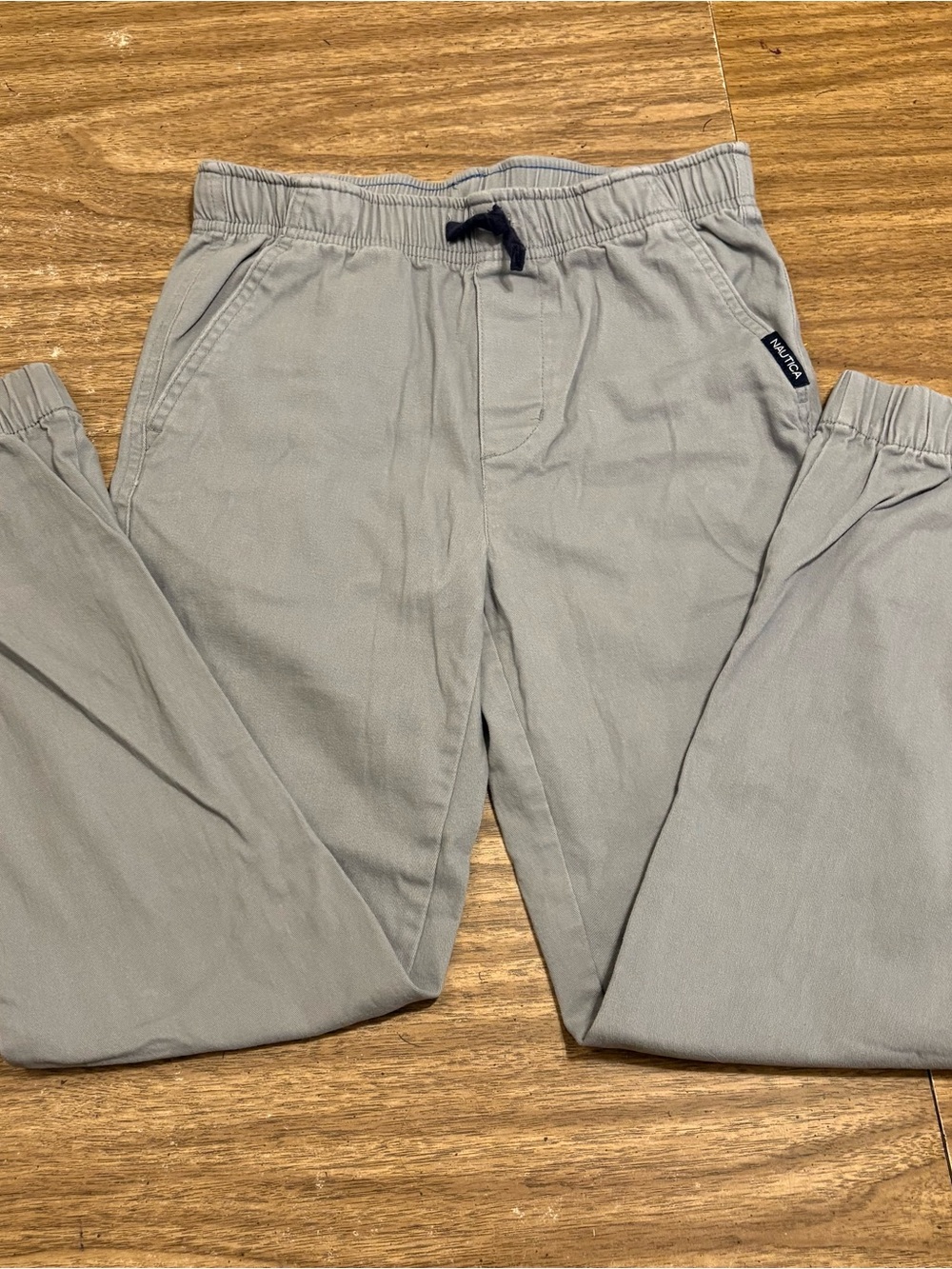 Nautica Boys Light Gray Drawstring Pants Casual Wear Trousers Size 10